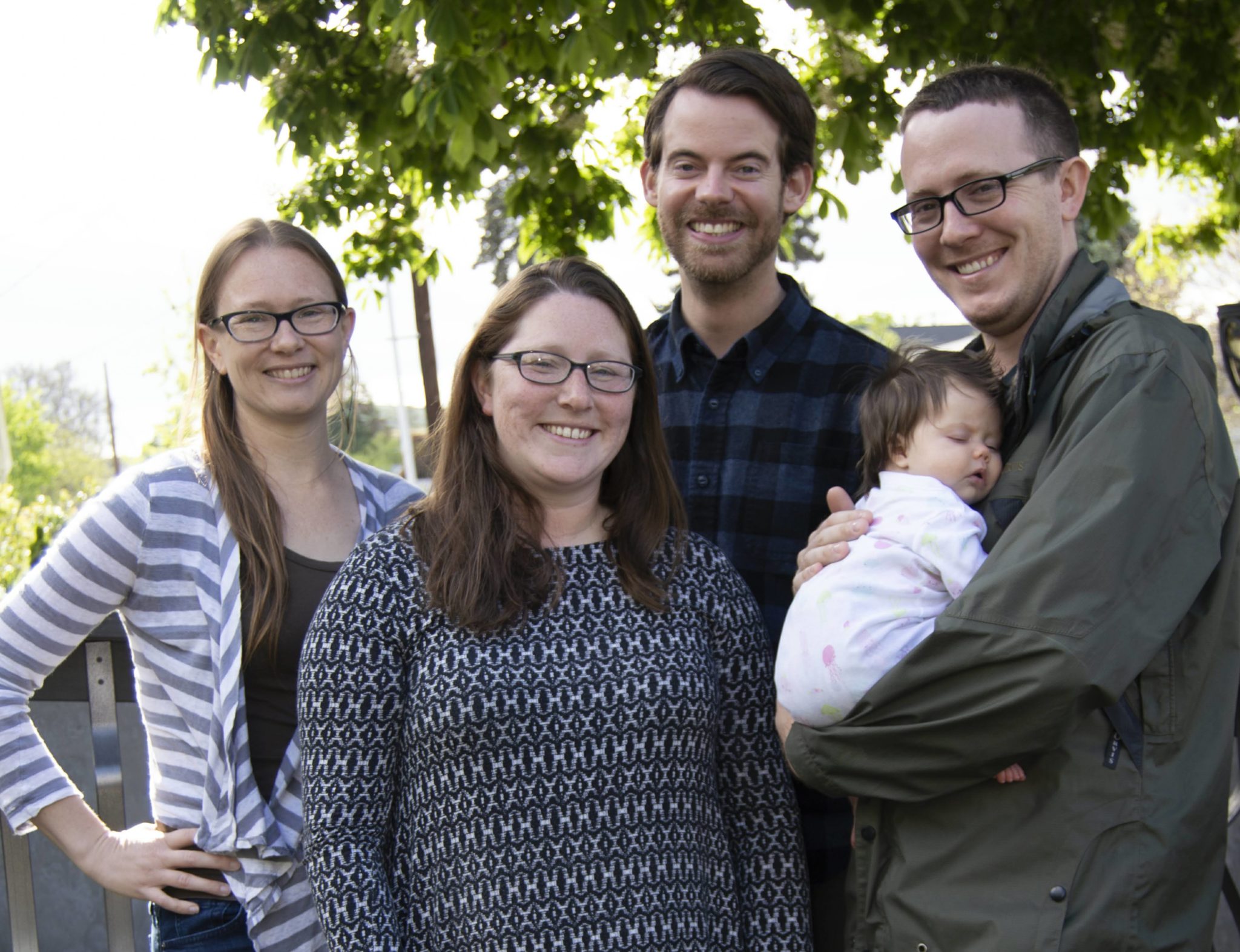 Amanda Hoey, Carrie Pipinich, Jeremiah Paulsen and Matthew Klebes (with baby) photo