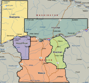 map of five county MCEDD region