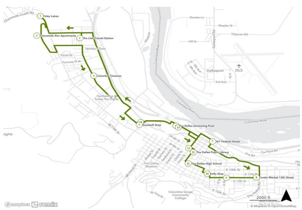 Swim Bus and Farmers Market Route Summer 2022