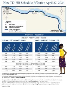 The Dalles to Hood River Route Changes effective April 27, 2024